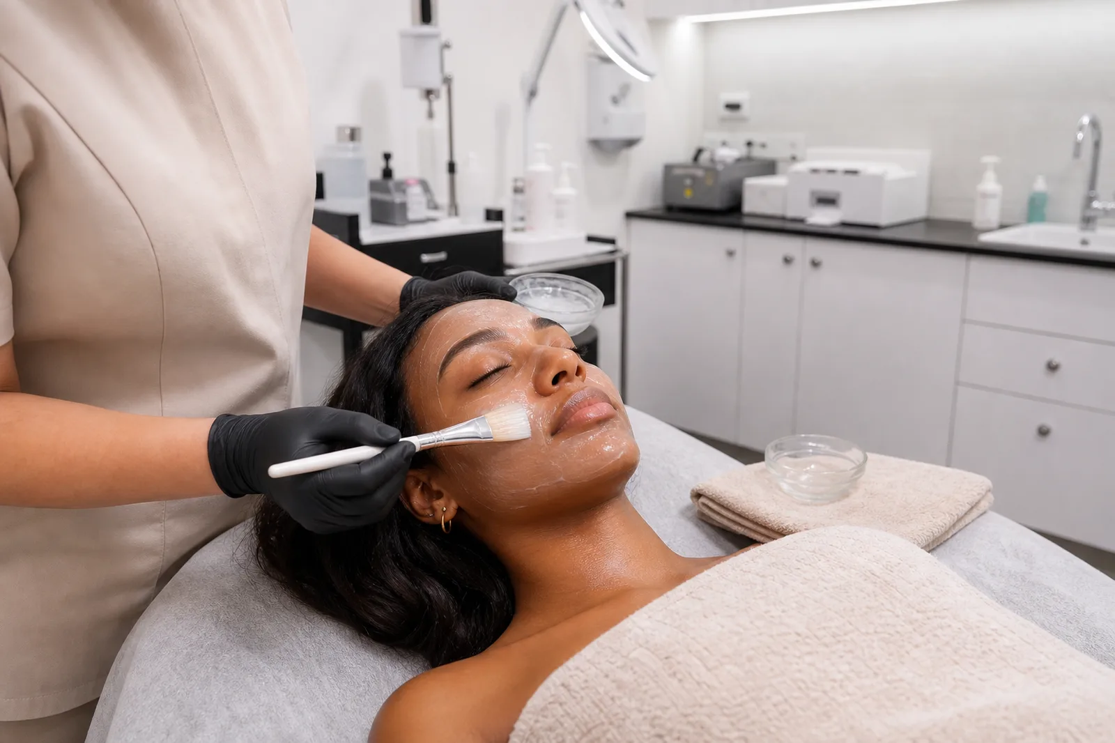 Hydrating hydrogel mask add-on in the Beautique Artistry treatment room