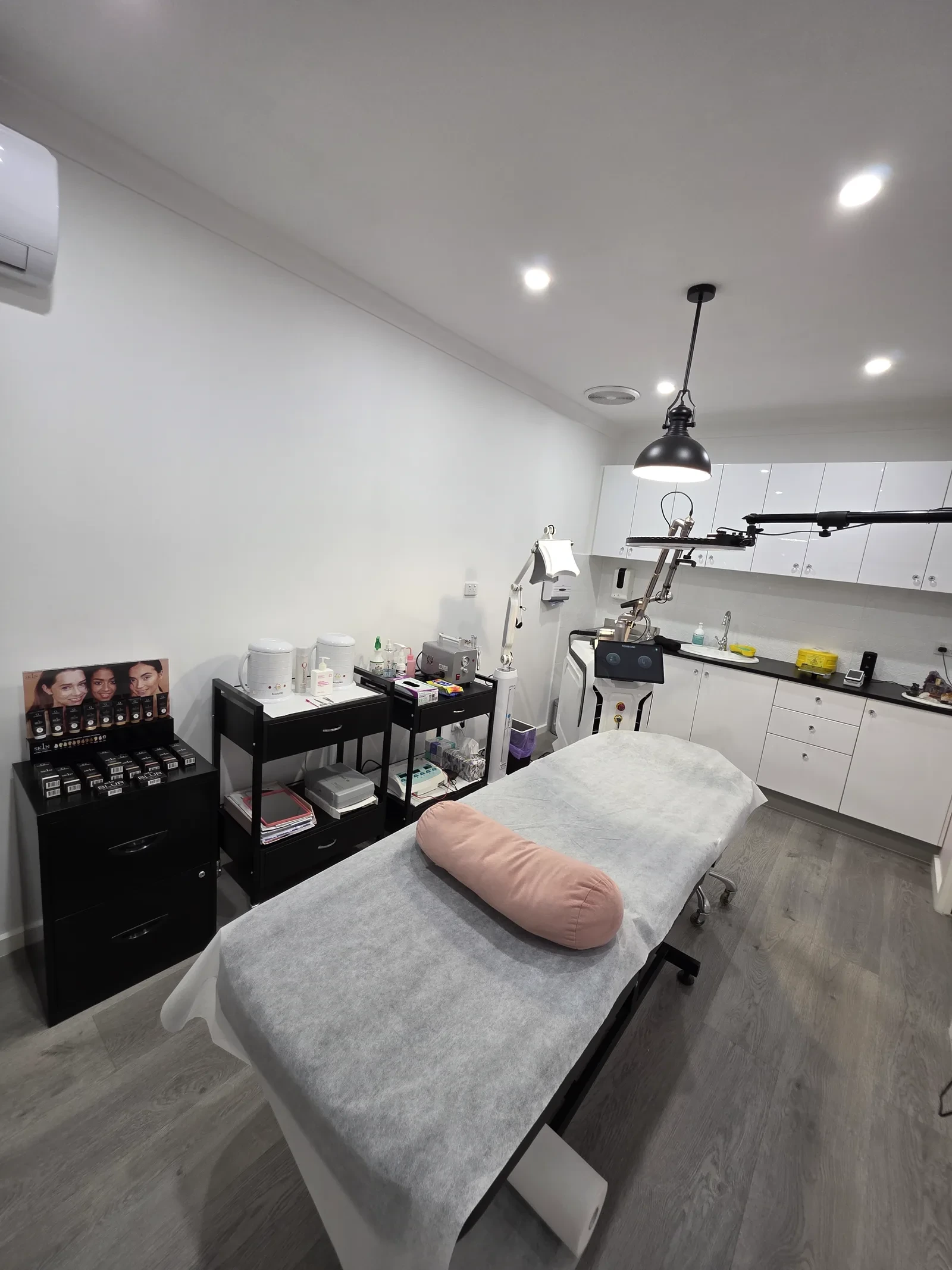 The calm, professionally prepared Beautique Artistry treatment room