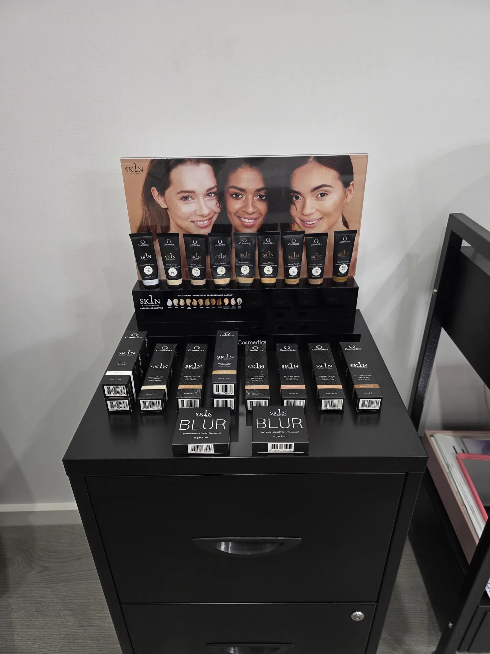Sk1n by O Cosmedics complexion range displayed at Beautique Artistry